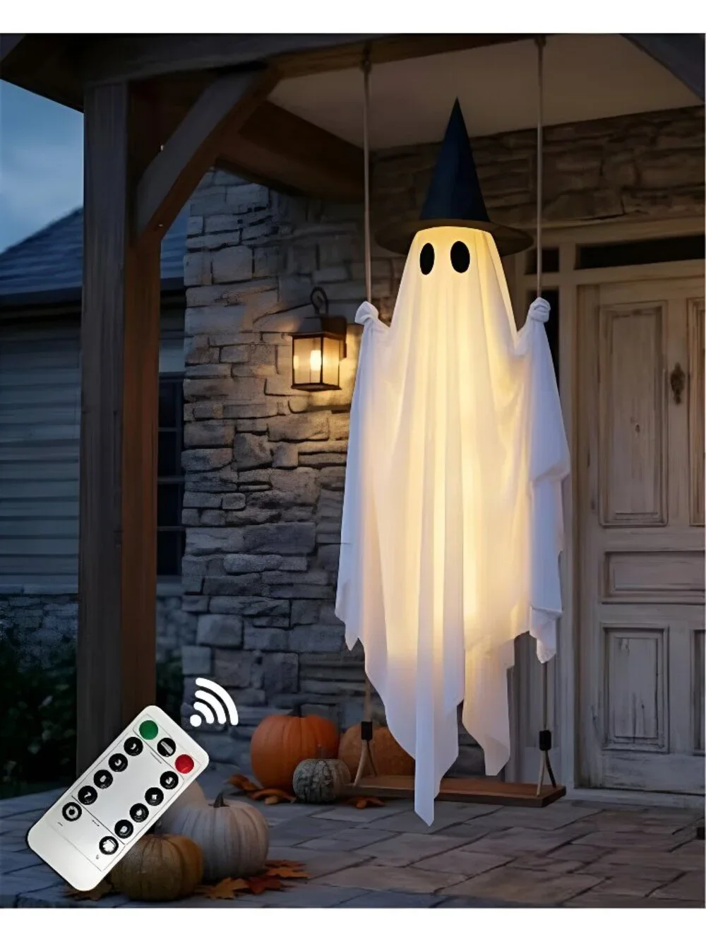 5FT Halloween Swinging Ghost Outdoor Decor,Spooky Hanging Ghost Decorations